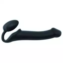 Gode + Plug STRAP-ON-ME Bendable L 16 x 3.7 cm Noir pas cher