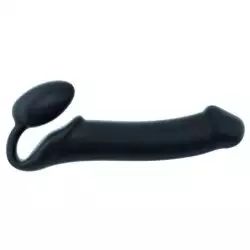 Gode + Plug STRAP-ON-ME Bendable XL 16 x 4.5 cm Noir pas cher