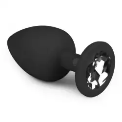 Plug Bijou Diamond Noir 8 x 4cm pas cher